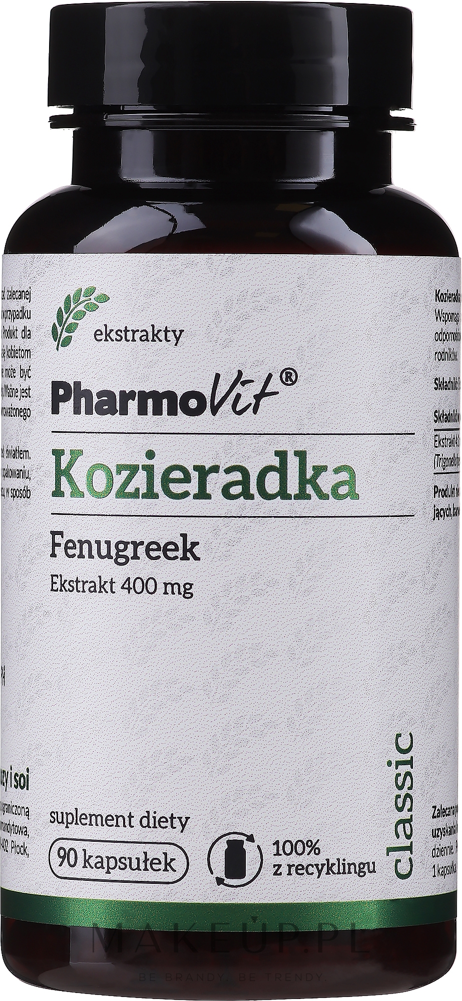 Suplement diety Ekstrakt z kozieradki - PharmoVit Classic Fenugreek Extract 400 Mg — Zdjęcie 90 szt.