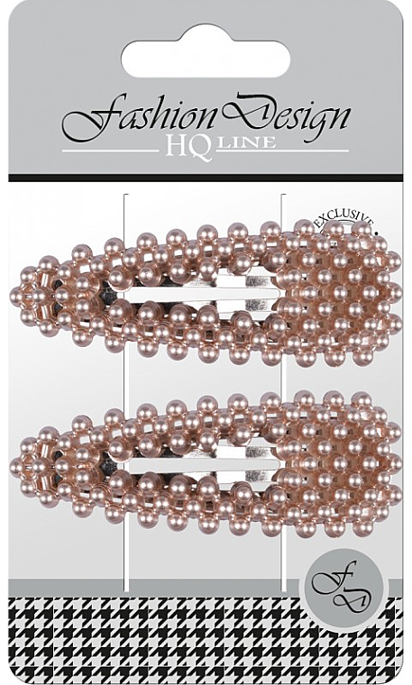 Spinki do włosów, różowo-złote perły, 2 sztuki - Top Choice Fashion Design — Zdjęcie N1