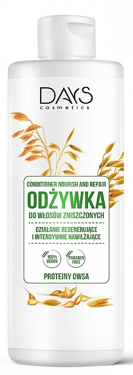 Odżywka do włosów zniszczonych z proteinami owsianymi - Days Cosmetics Conditioner Nourish And Repair — Zdjęcie N1