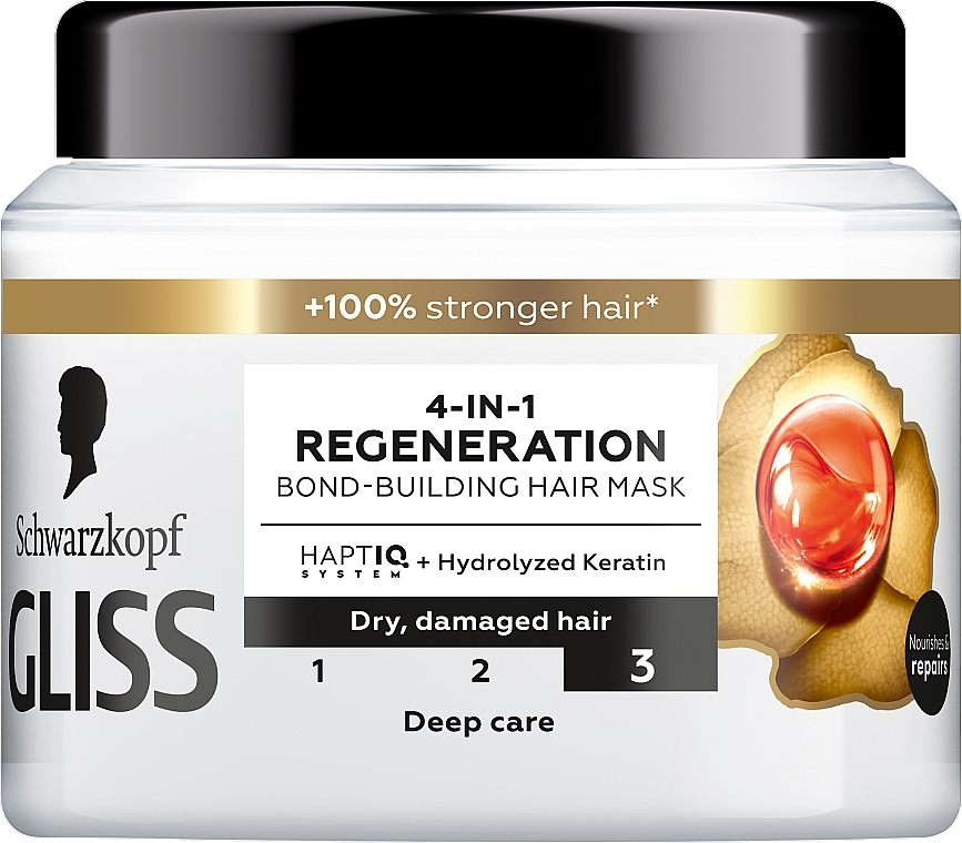 Regenerująca maska do włosów 4 w 1 - Gliss Kur Regeneration Hair Mask — Zdjęcie N1