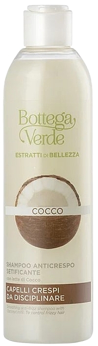 Szampon wygładzający do włosów puszących się z mleczkiem kokosowym - Bottega Verde Beauty Extracts Coconut Smoothing Anti-Frizz Shampoo With Coconut Milk — Zdjęcie N1