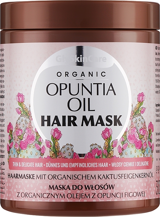 Maska do włosów z organicznym olejem z opuncji figowej - GlySkinCare Organic Opuntia Oil Hair Mask