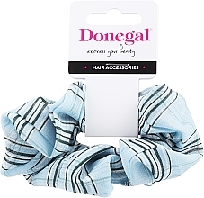 Niebieska gumka do włosów FA-5641+1, niebieska w kratę - Donegal — Zdjęcie N1