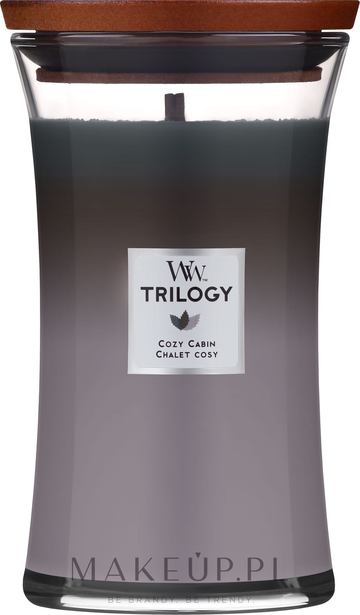 Świeca zapachowa w szkle - WoodWick Hourglass Trilogy Candle Cozy Cabin — Zdjęcie 609.5 g