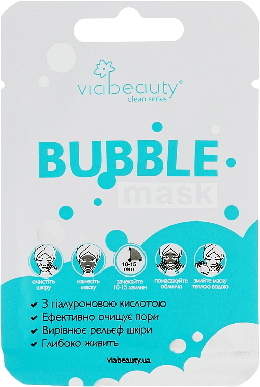 Oczyszczająca maska do twarzy Bańka - Via Beauty Bubble Mask