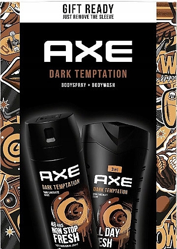 Zestaw - Axe Dark Temptation Gift Ready (deo/150ml + sh/gel/250ml) — Zdjęcie N1