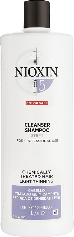 Oczyszczający szampon do włosów po zabiegach chemicznych - Nioxin System 5 Color Safe Cleanser Shampoo Step 1 — Zdjęcie N2