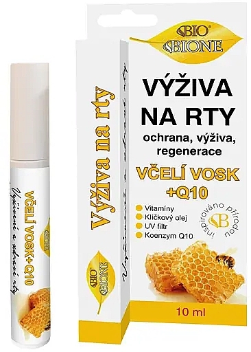 Balsam do ust z woskiem pszczelim - Bione Cosmetics Honey + Q10 — Zdjęcie N1