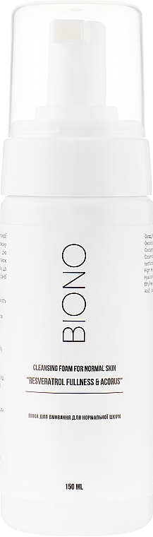 Pianka oczyszczająca do skóry normalnej - Biono Cleansing Foam For Normal Skin "Resveratrol Fullness & Acorus"