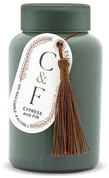 Świeca zapachowa w słoiczku Cyprys i jodła - Paddywax Cypress & Fir Frosted Glass Candle With Lid Dark Green — Zdjęcie N1