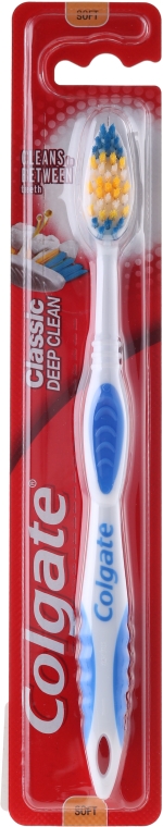 Miękka szczoteczka do zębów, błękitna - Colgate Classic Deep Clean — Zdjęcie N2