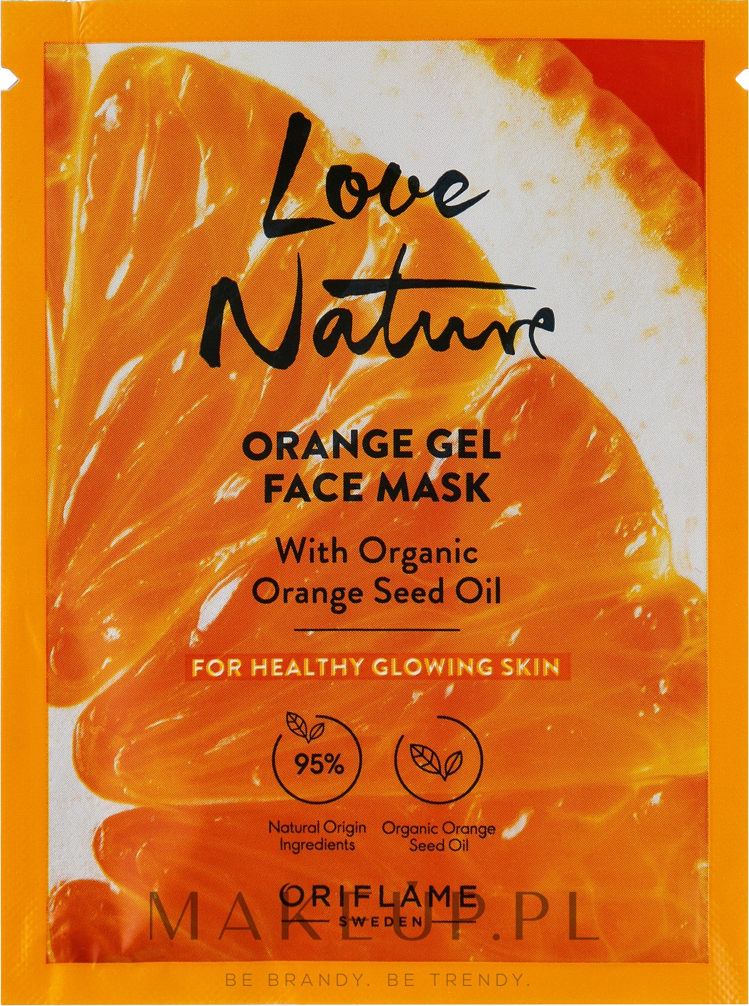 Organiczna pomarańczowa rozświetlająca żelowa maska ​​do twarzy - Oriflame Love Nature Orange Gel Face Mask — Zdjęcie 10 ml