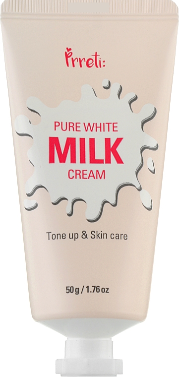 Rozjaśniający krem do twarzy z proteinami mleka - Prreti Pure White Milk Cream