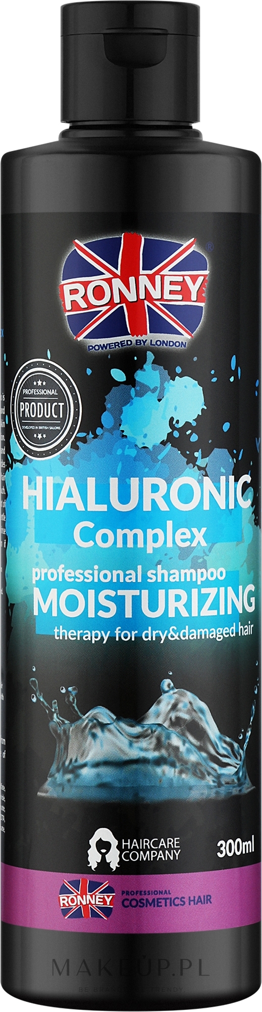 Szampon z kwasem hialuronowym do włosów suchych i zniszczonych - Ronney Professional Hyaluronic Complex Moisturizing Szampoo — Zdjęcie 300 ml