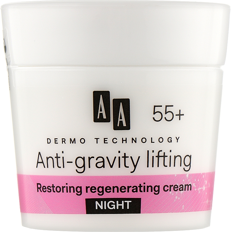Regenerujący krem do twarzy na noc 55+ - AA Dermo Technology Anti-Gravity Lifting Restoring Night Cream