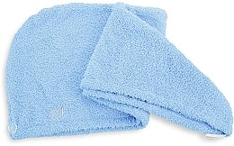 Błękitny ręcznik-turban do włosów (68 x 26 cm) - MAKEUP — Zdjęcie N2