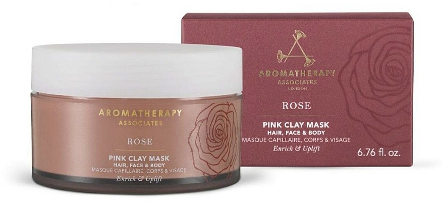 Oczyszczająca maska z różowej glinki do twarzy, włosów i ciała - Aromatherapy Associates Rose Pink Clay Mask — Zdjęcie N1