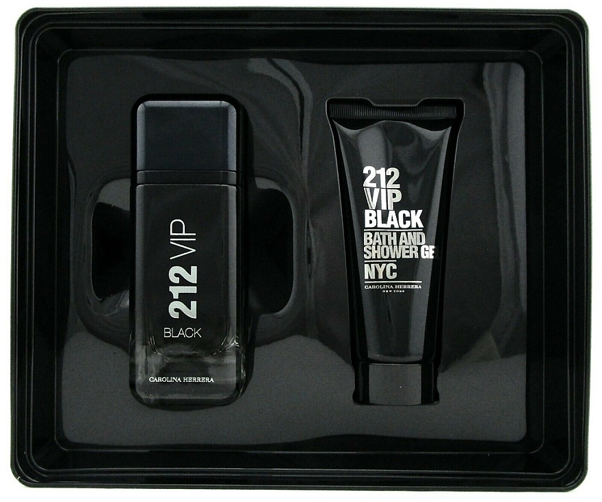 Carolina Herrera 212 Vip Black - Zestaw w pudełku Kaseta (edp 100 ml + sh/gel 100 ml) — Zdjęcie N4