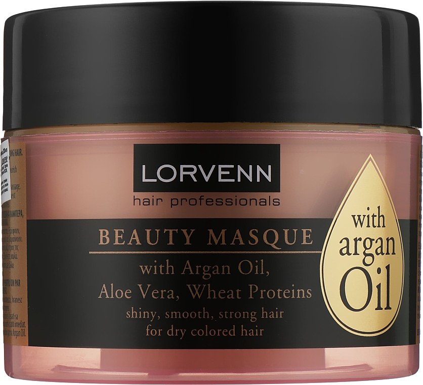 Maska do włosów normalnych, suchych i farbowanych - Lorvenn Argan Oil Beauty Masque