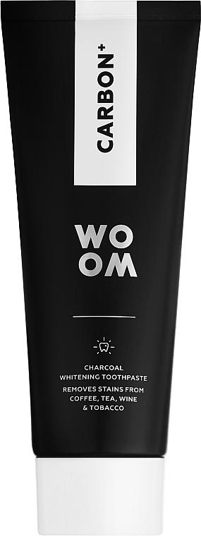 Wybielająca pasta do zębów z węglem aktywnym - Woom Carbon+ Black Whitening Toothpaste — Zdjęcie N1
