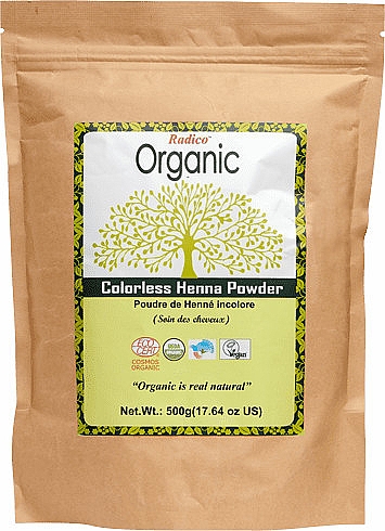 Bezbarwna henna do włosów - Radico Organic Colorless Henna Powder — Zdjęcie N3