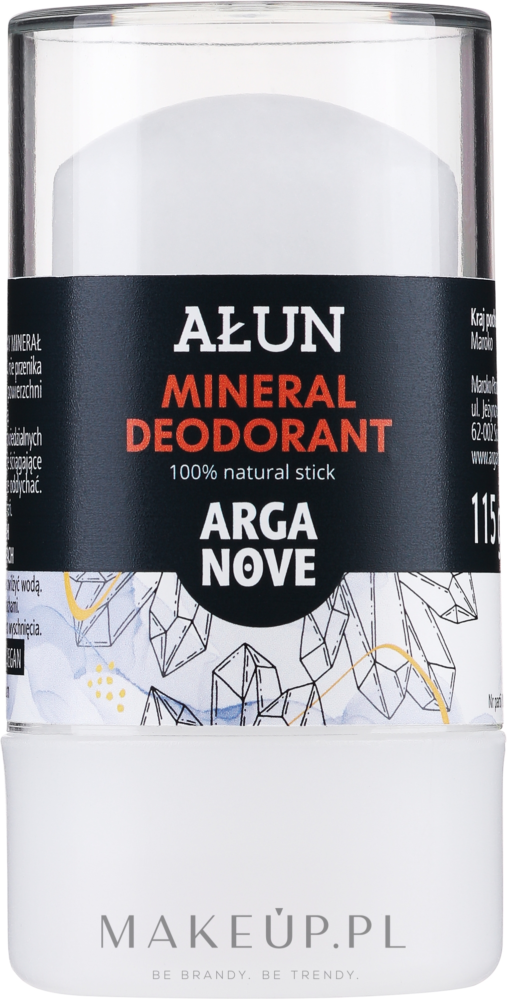 Naturalny dezodorant w sztyfcie Ałun - Arganove Alun Deodorant Stick — Zdjęcie 115 g