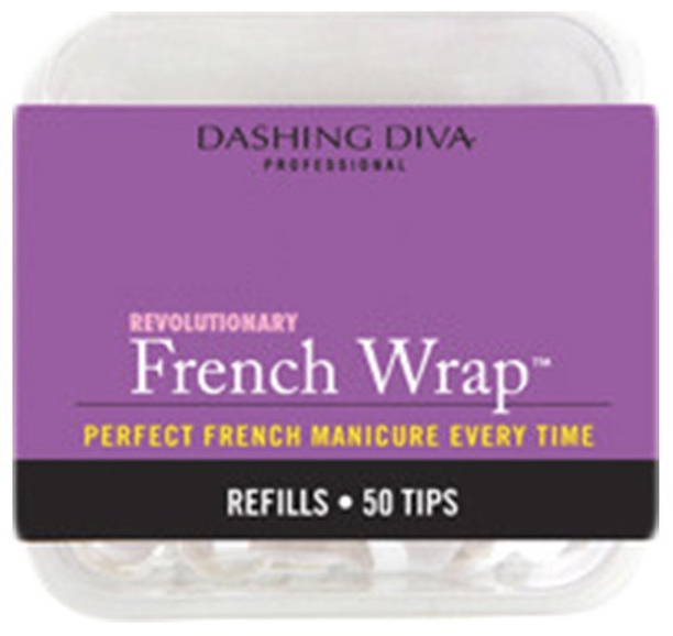 Wąskie tipsy - Dashing Diva French Wrap White 50 Tips (Size 11) — Zdjęcie N1