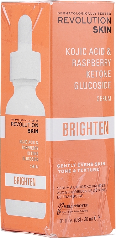 PRZECENA! Serum rozjaśniające przebarwienia - Revolution Skincare Kojic Acid & Raspberry Ketone Glucoside Brighten Serum * — Zdjęcie N2