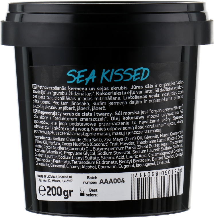 Regenerujący scrub do twarzy i ciała z solą morską i olejem kokosowym - Beauty Jar Sea Kissed Rejuvenating Body And Face Scrub — Zdjęcie N2