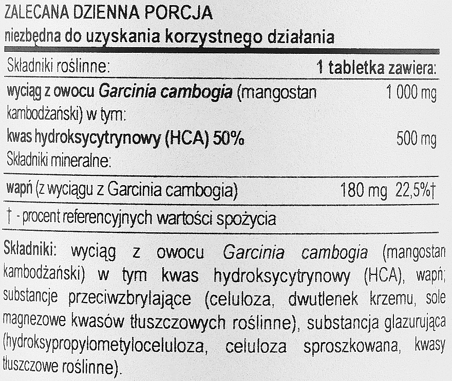 Garcinia w tabletkach - Now Foods Garcinia, 1000mg  — Zdjęcie N3