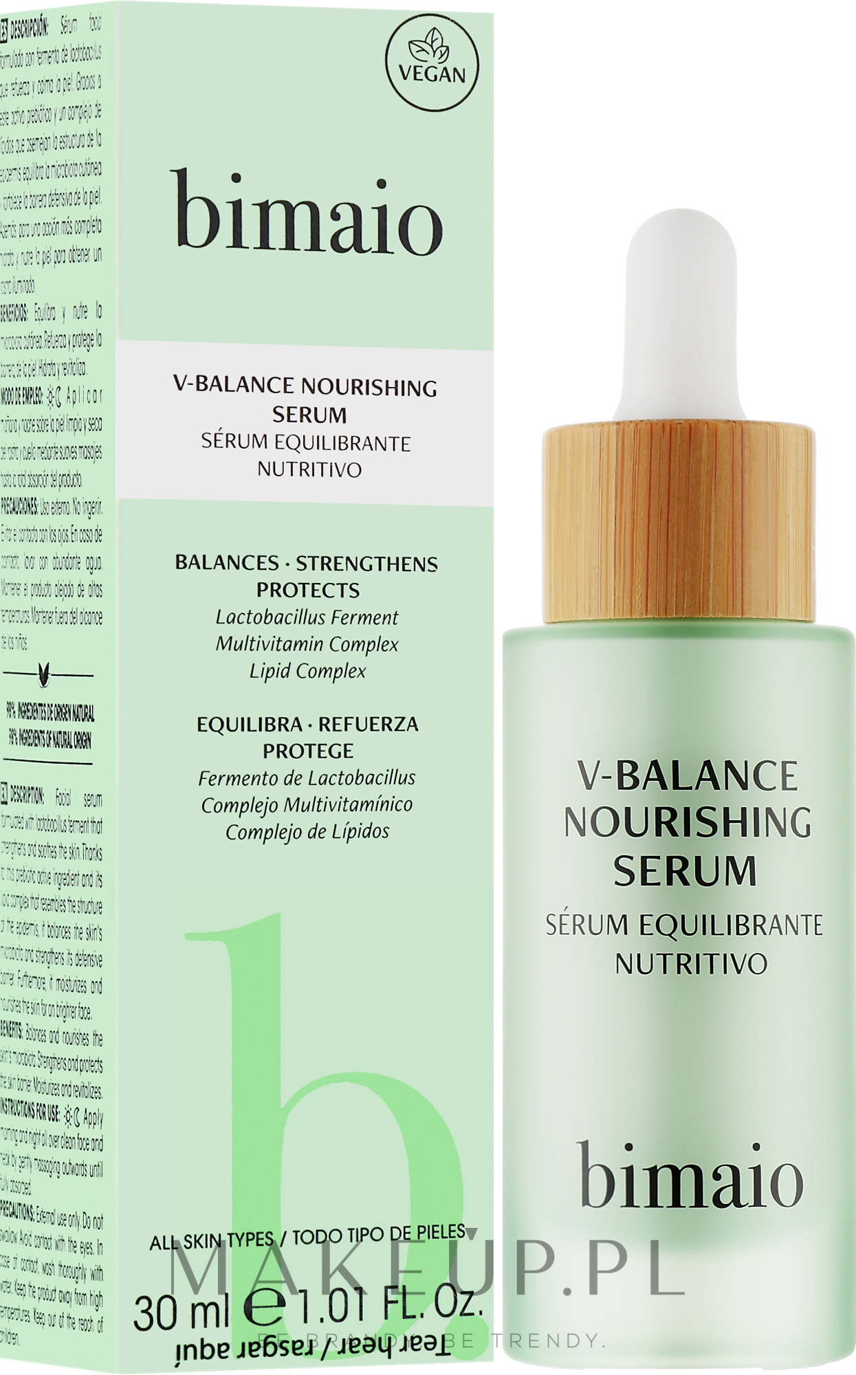 Równoważące odżywcze serum do twarzy - Bimaio V-Balance Nourishing Serum — Zdjęcie 30 ml