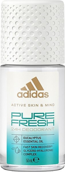 Dezodorant-antyperspirant w kulce dla kobiet - Adidas Active Skin & Mind Pure Fresh Deodorant Roll-On