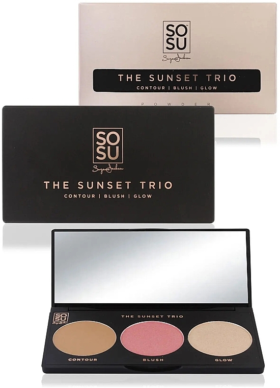 Paleta cieni do powiek - Sosu by SJ The Sunset Trio Palette Contour Blush Glow — Zdjęcie N4