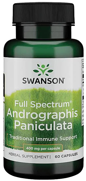 Suplement diety, Andrographis Paniculata, 400 mg - Swanson Full Spectrum Andrographis Paniculata — Zdjęcie N1