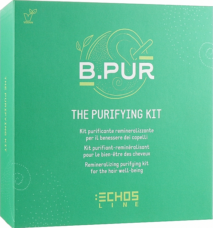 Zestaw - Echosline B. Pur The Purifying Kit (mud/150ml + sch/385ml + h/mask/250ml + glove/1pcs) — Zdjęcie N3