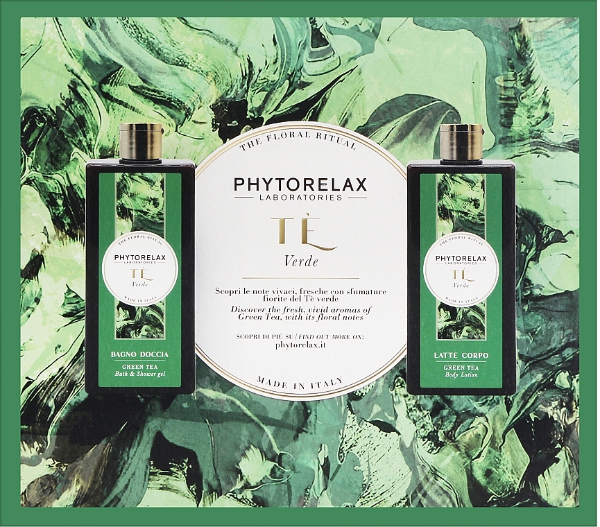 Zestaw - Phytorelax Laboratories The Floral Ritual Green Tea (sh/gel/250ml + b/lot/250ml) — Zdjęcie N1