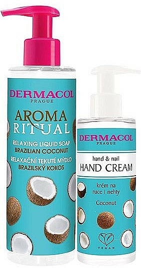 Zestaw - Dermacol Aroma Ritual Brazilian Coconut (h/cr/150ml + soap/250ml) — Zdjęcie N1