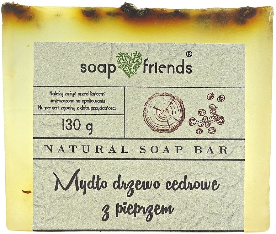 Glicerynowe mydło w kostce Drzewo cedrowe z pieprzem - Soap&Friends — Zdjęcie N1