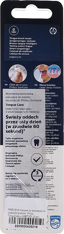 PRZECENA! Końcówki do szczoteczki do czyszczenia języka - Philips TongueCare + HX8072/01 * — Zdjęcie N2