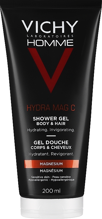 Tonizujący żel pod prysznic - Vichy Homme Hydra MAG C gel douche