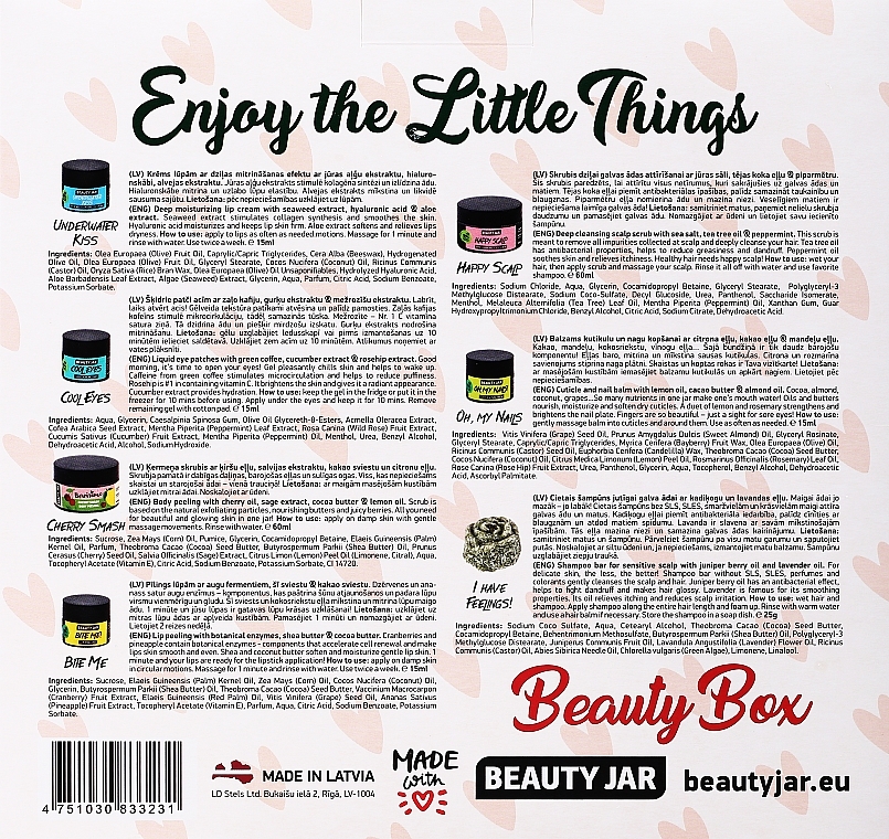 WYPRZEDAŻ Zestaw - Beauty Jar Enjoy The Little Things Gift Set (l/cr/15ml + eye/patch/15ml + b/peel/60ml + l/scr/15ml + h/scr/60 ml + n/balm/15ml + shmp/25g) * — Zdjęcie N3