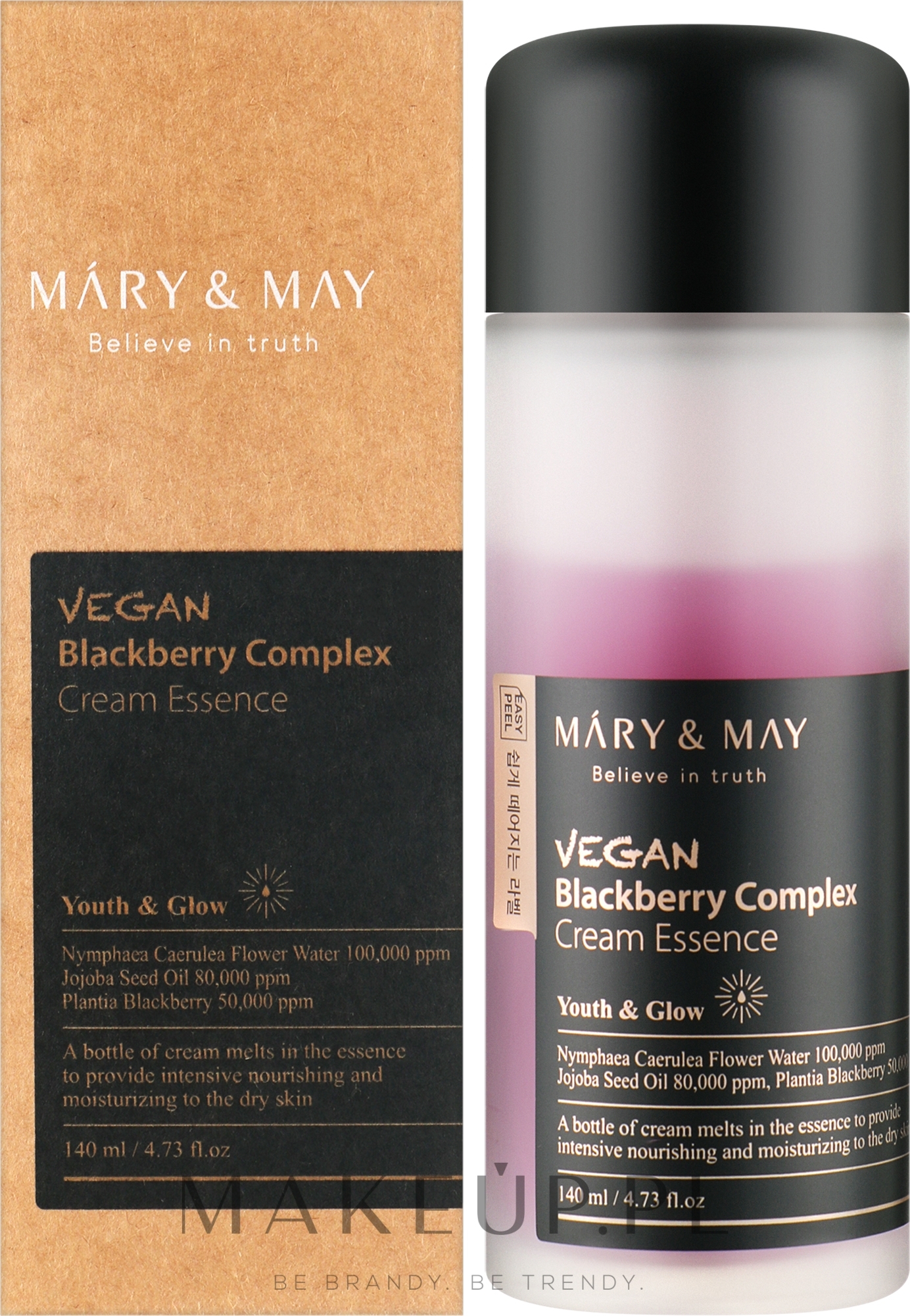 Kremowa esencja do twarzy z kompleksem z jeżyn - Mary & May Vegan Blackberry Complex Cream Essence — Zdjęcie 140 ml