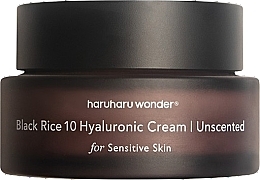 Hialuronowy krem do twarzy z ekstraktem z czarnego ryżu, bezzapachowy - Haruharu Wonder Black Rice 10 Hyaluronic Cream Unscented — Zdjęcie N1