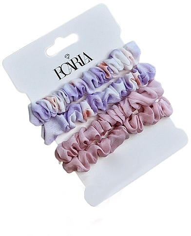 Zestaw gumek do włosów, 4 szt., GUM116, różowo-fioletowy - Ecarla Pin Up — Zdjęcie N1