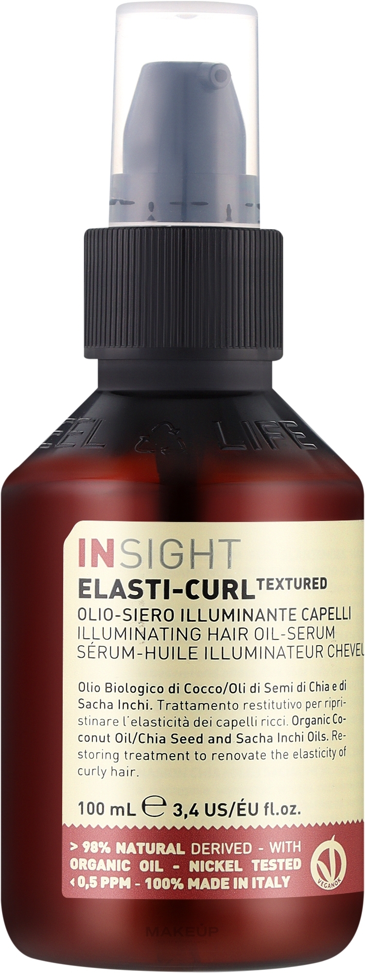 Serum olejowe do włosów kręconych - Insight Elasti-Curl Illuminating Hair Oil-Serum — Zdjęcie 100 ml