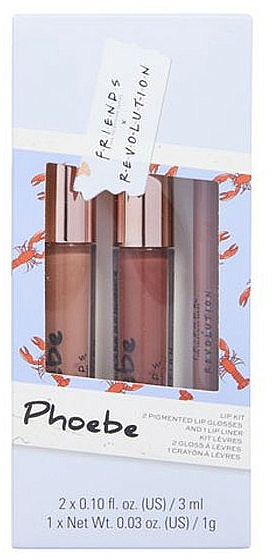 Zestaw - Makeup Revolution X Friends Phoebe Lip Kit (lip/pen/1g + lip/gloss/2x3ml) — Zdjęcie N1