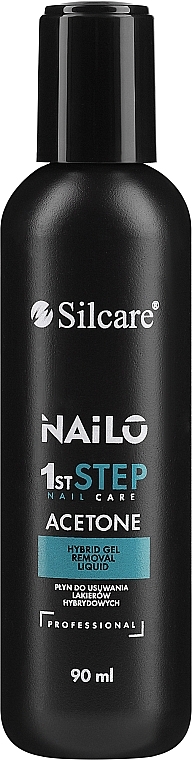 Płyn do usuwania lakierów hybrydowych - Silcare Nailo Aceton 1st Step Nail Care — Zdjęcie N1