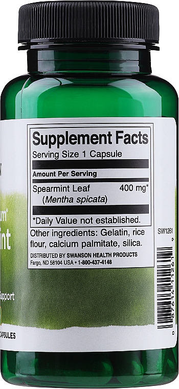 Suplement diety Liście mięty - Swanson Full Spectrum Spearmint Leaf — Zdjęcie N2