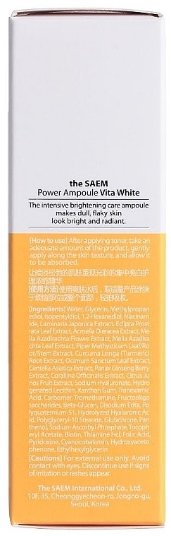 Serum korygujące koloryt skóry - The Saem Power Ampoule Vita-White — Zdjęcie N3