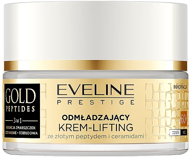 Odmładzający krem ​​liftingujący 60+ - Eveline Cosmetics Gold Peptides  — Zdjęcie N1